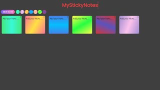 Sticky Notes App using JQuery.