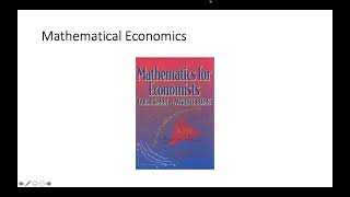 Textbooks for Mathematical Economics