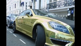 Gold Car Mercedes pure gold car.