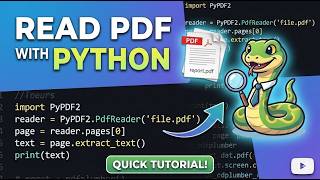 Read PDF Files with Python | PyPDF2 Tutorial for Beginners #python #pythonprogramming #pdf #coding