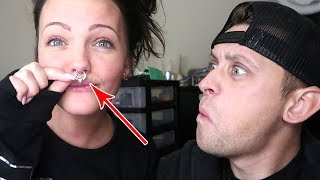 SHE PIERCED HER NOSE!!