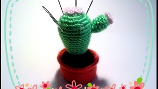 How to Crochet a Cactus Pincushion #crochetcactus