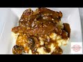 Smothered Steak And Gravy With Mushrooms Recipe | Smothered Steak Recipe