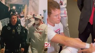 Canelo Alvarez Getting His Hands Wrapped Moments Before Avni Yildirim Fight On DAZN