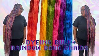 Dyeing Bulk and Getting Rainbow Boho Braids