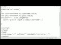 Login form validation using javascript