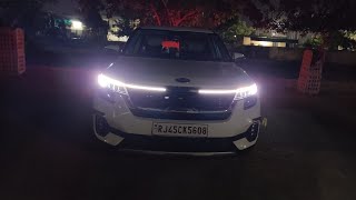 KIA Seltos HTX night light review in lockdown. mind blowing looks in night !!!