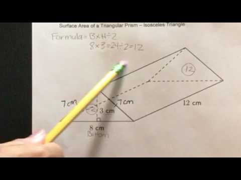 How to find the Surface Area of a Triangular Prism-Isosceles Triangle How to find the Surface Area of a Triangular Prism-Isosceles Triangle