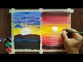 morning u0026 evening easy watercolor painting for beginners double exposure