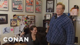 Conan Helps His Female Staffers Blow Off Steam | CONAN on TBS