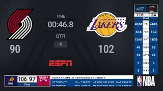 Trail Blazers @ Lakers | NBA on ESPN Live Scoreboard