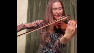 Violinist Mitose practices the opening of the 1st movement of Brahms's  Concerto.志茂 美都世シモ ミトセ🎻