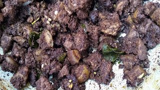 Cooking Pork Blood Fry in my Village l Pig Fry l Pork Fry Recipe l Cook Pork with Blood l KJN