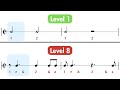 Rhythm exercises in CUT time - levels 1 to 8