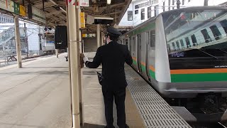 宇都宮線小山駅での車掌動作１