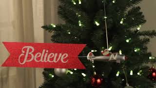 Santa’s Biplane Animated Tree Topper with Banner – Black