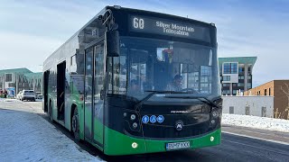 Poiana Brașov ❄ Cab view ❄ Călătorie cu autobuzul Menarini Citymood 10 #875 ❄ Linia 60 ❄ Partea 1