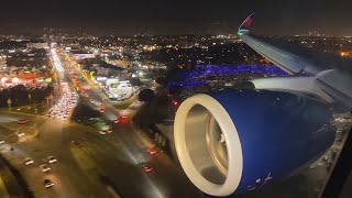 Brilliant Nighttime Approach, Landing | Delta A350-900 | Los Angeles LAX