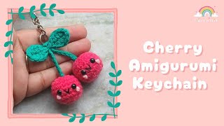 Happy Cherry Amigurumi || Easy Step-by-Step Crochet Keychain Tutorial for Beginners🍒