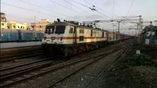 130 Kmph Thunderstorm..!!! MUMBAI RAJDHANI Thrashes Palghar With BRC [HOG] WAP-7