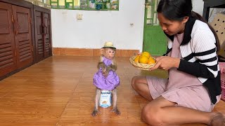 WOw Cute Little Yuri Surprised When Mom Buy Her Favorite Tangerine For Her From Market