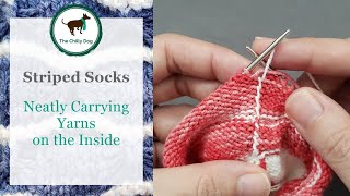 Striped Socks: Neatly Carrying Yarns On the Inside