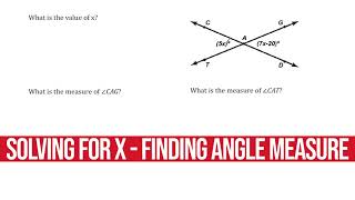 Find Angles By Solving Equations