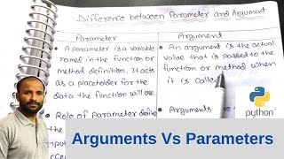 Difference Between Parameters and Arguments | Program Example (Hindi) | Python Beginners Program