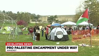 Pro-Palestinian encampment underway at UMass Amherst