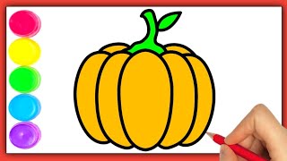 HOW TO DRAW A PUMPKIN STEP BY STEP