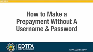 How to make a Prepayment without a Username and Password