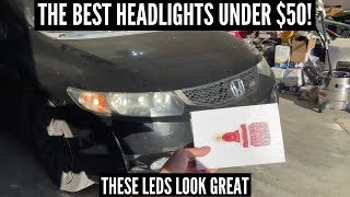 THE BEST LED HEADLIGHT BULBS FOR UNDER $50! 2009 Honda Civic Si Coupe Headlight Install