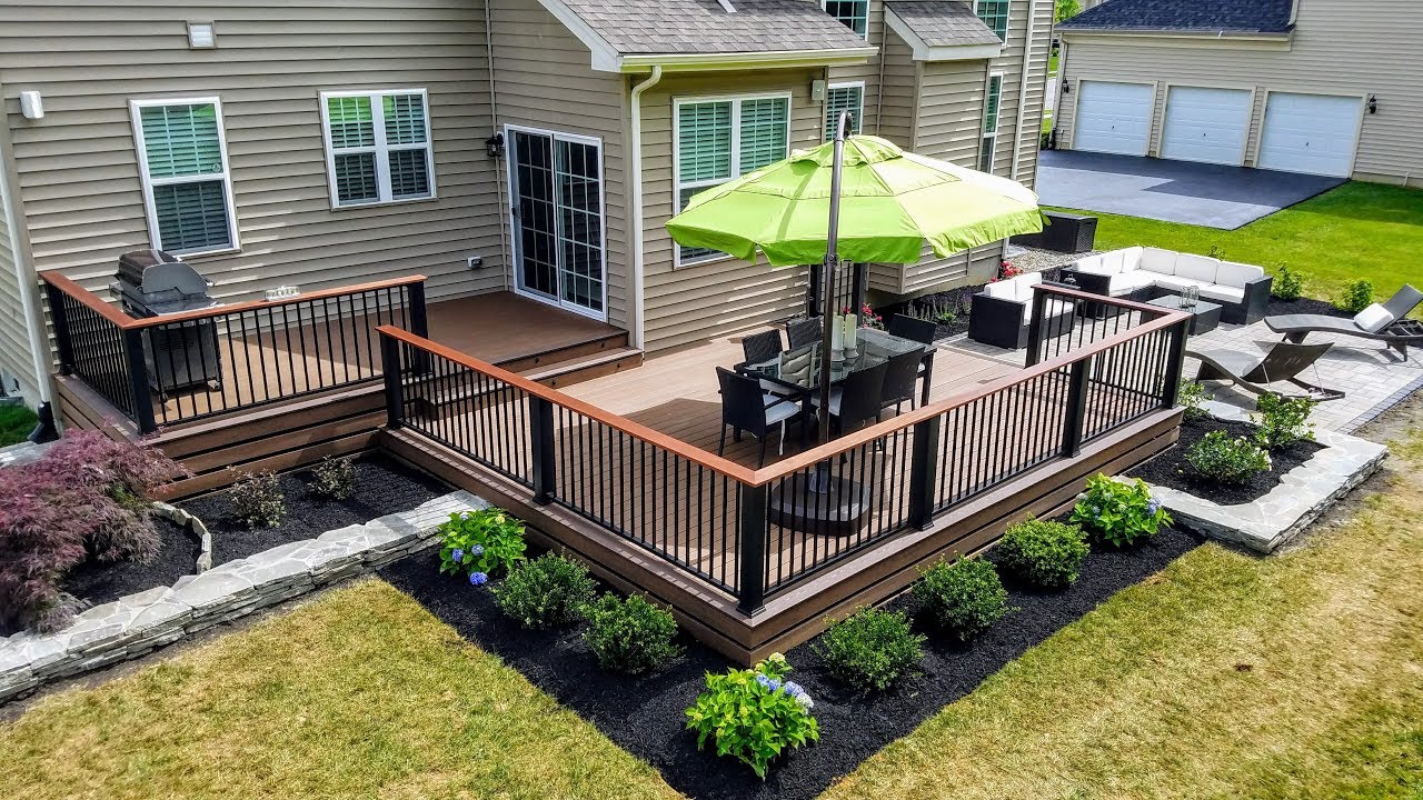 Full Backyard Renovation - Deck, Patio, And Landscaping - YouTube