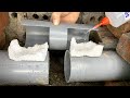 Never make this amateur mistake with PVC pipes! Fastest sewage system connection technique