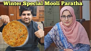 Winter Special Mooli Wala Paratha Recipe By AYESHA l Family Vlogs l Paratha Recipe l WUZ BROTHERS