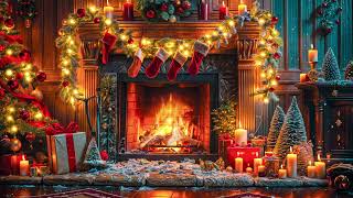 Christmas Eve by the Fireplace ~ Carols, Twinkling Lights \u0026 Relaxing Fire Sounds