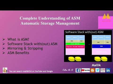 What is ASM & Oracle ASM Basic Understanding Oracle ASM Advantages - Mirroring & Stripping