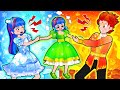 Princess and Hot vs Cold Challenge With Mommy and Daddy - Hilarious Cartoon Animation