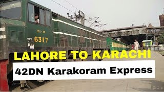 42DN Karakoram Express 28 April 2018 Lahore to Karachi at Lahore Junction with train horn!!