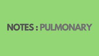 USMLE Step 2ck || Read With Me - Pulmonary || Notes