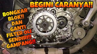 CARA GANTI FILTER OLI CBR150 / CB150 DI RUMAH!! GAMPANG!!