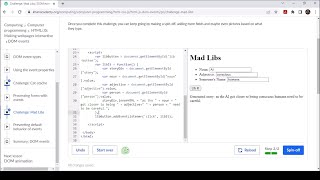Challenge Mad Libs Khan Academy