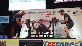 Record de France au Développé Couché à 203kgs par Gabriel Bègue en catégorie -93 kg