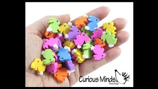 Easter bunny shaped colorful erasers