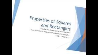 Properties do Rectangles and Squares