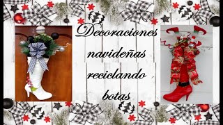2 ADORNOS NAVIDEÑOS PARA PUERTAS // Coronas navideñas // Manualidades navideñas con reciclaje.