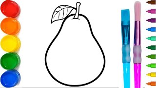 Pear drawing for children step by step