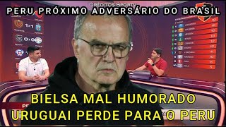 Crise na seleção Uruguaia Bielsa deu coletiva de cabeça baia.  Uruguai é derrotado pelo Peru.