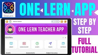 OneLern App Step by Step Full Tutorial | One learn Student App | Onelern Student App | One learn App