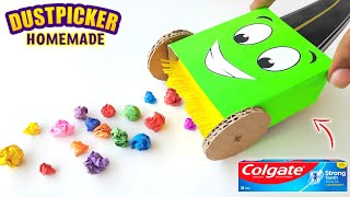 How to make Dustpicker at home , Making waste / Garbage collector from colgate box , best project